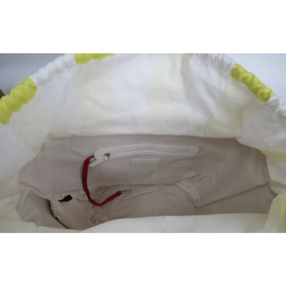 Macy's On 34th Isabellaa straw drawstring large beach tote -Yellow /Lime/Natural - Picture 6 of 7